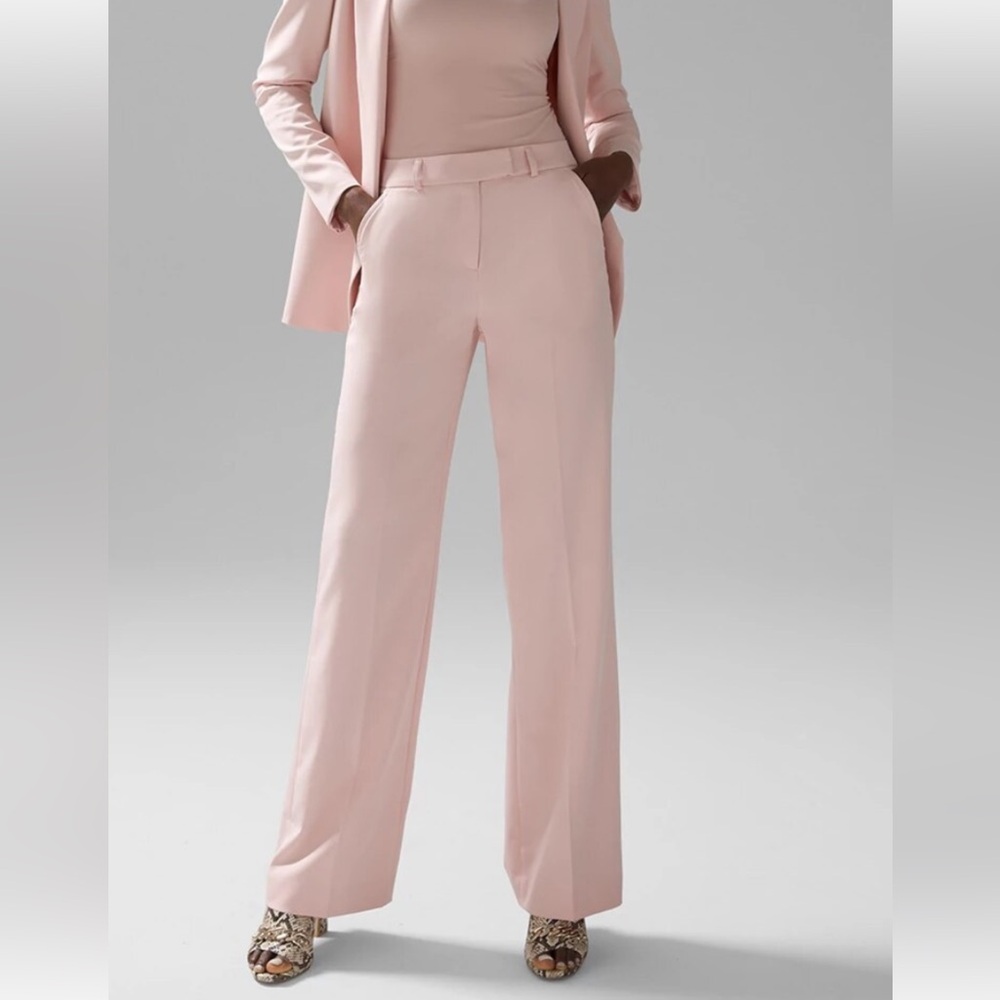 WHBM Luna Wide Leg Trousers Pants Dusty Rose Size 4